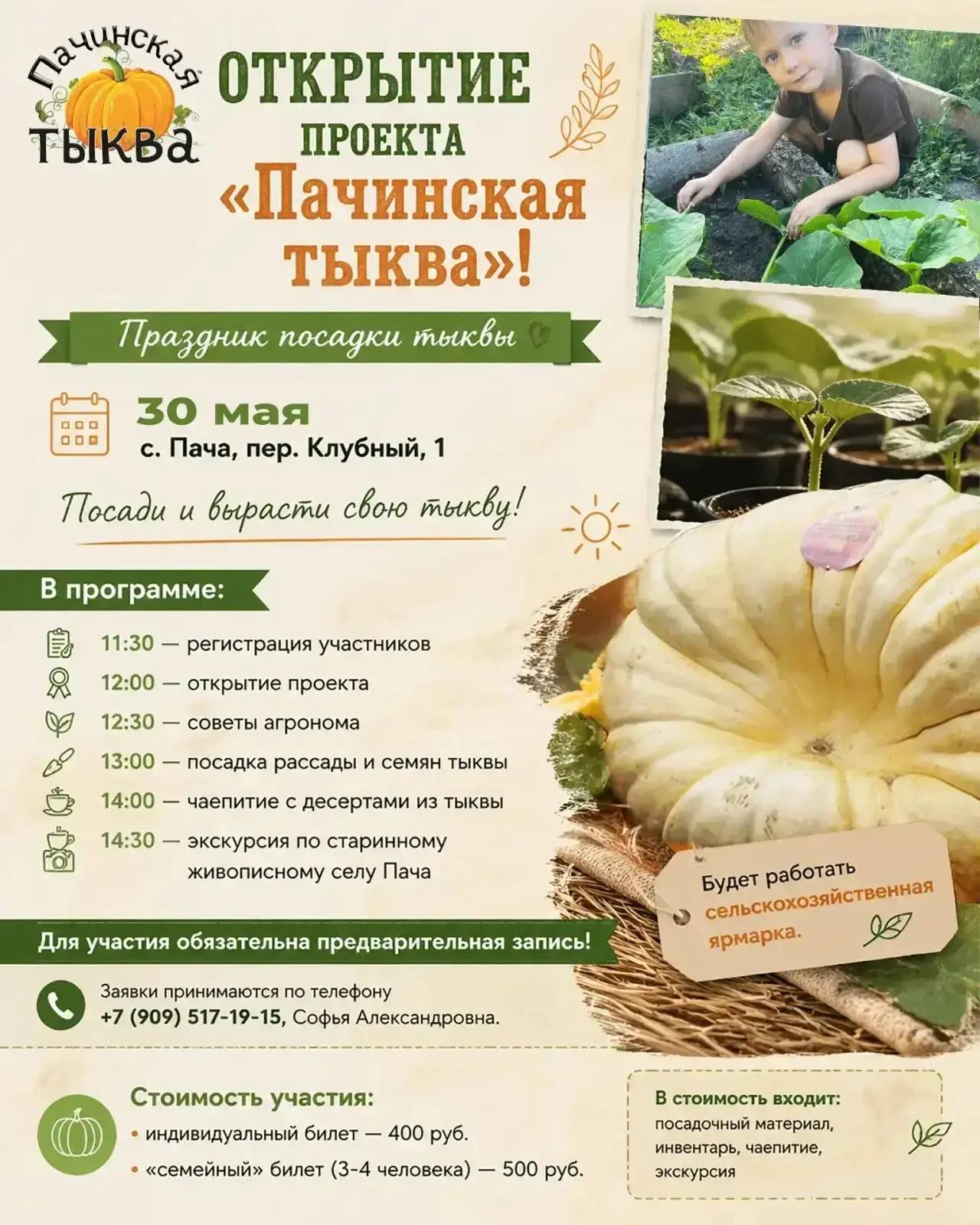 Открытие проекта «Пачинская тыква»