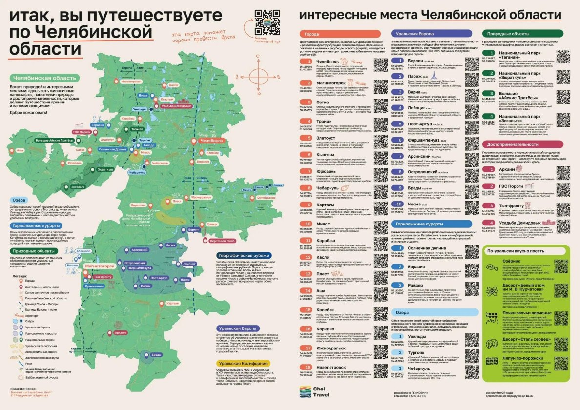 В Челябинской области выпустили современную туристическую карту